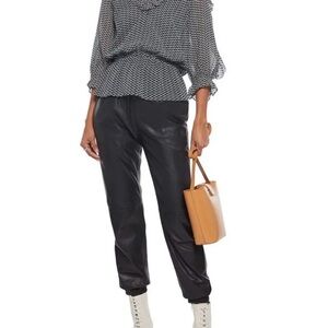 JOIE Zaida Ruffled Printed Silk-Chiffon Peplum Blouse Size Small